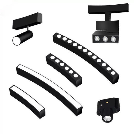 Rectangular Track Lighting LED Curve Magnetic track rail round circular track light Linear Track ...